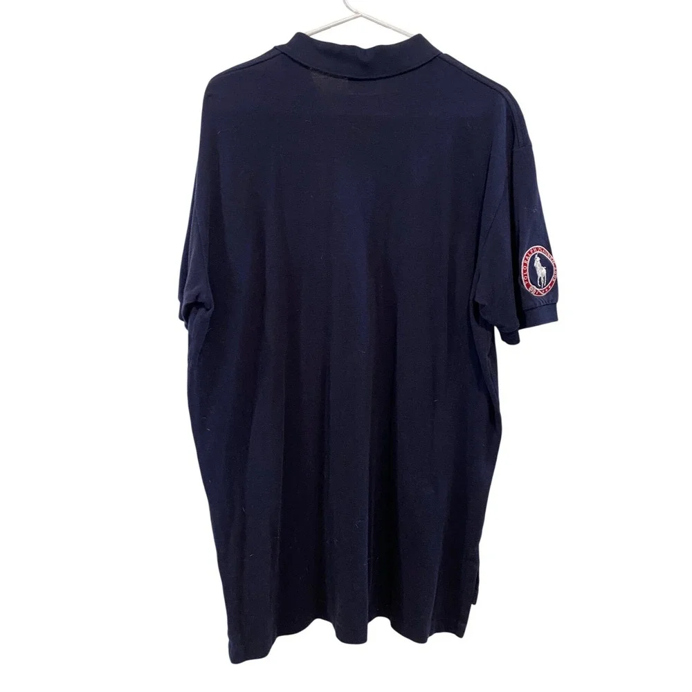 Polo Ralph Lauren Mens Beijing 2008 USA Olympic Team Polo Shirt Navy Blue Large